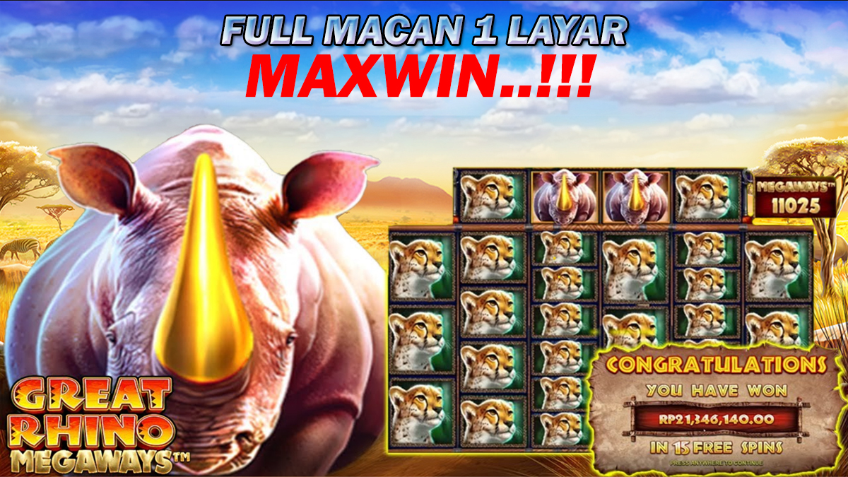 3 Cara Mudah Maxwin Di Slot Great Rhino Megaways